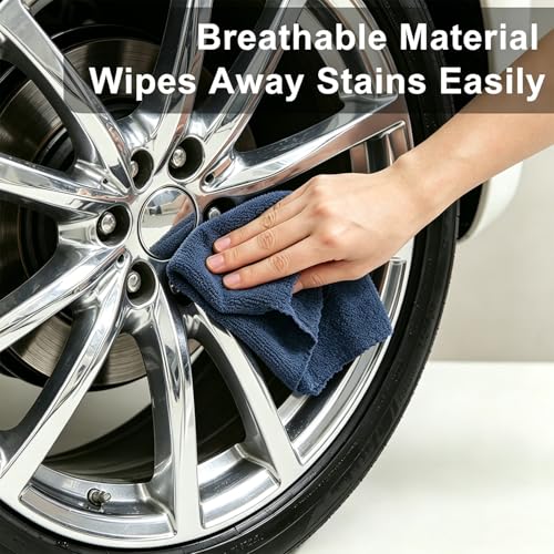 Jessy Home 80 Pack Microfiber Cleaning Cloth Roll Reusable Paper Towels 12"x12" Tear Away Cloth, Microfiber Towels for Cars, Wash Cloths, Lint Free Rags for House,Kitchen,Window,Cleaning Supplies - color: Navy Blue