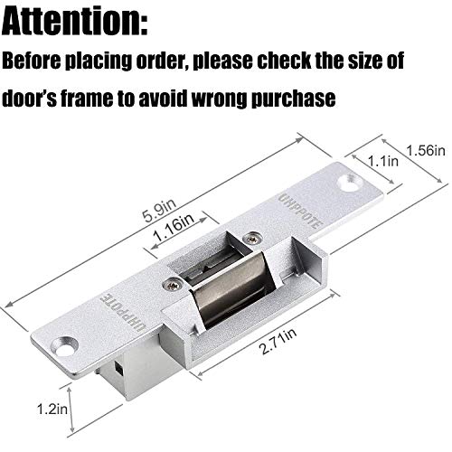 UHPPOTE Electric Door Strike Lock Fail Safe 12VDC for Access Control System