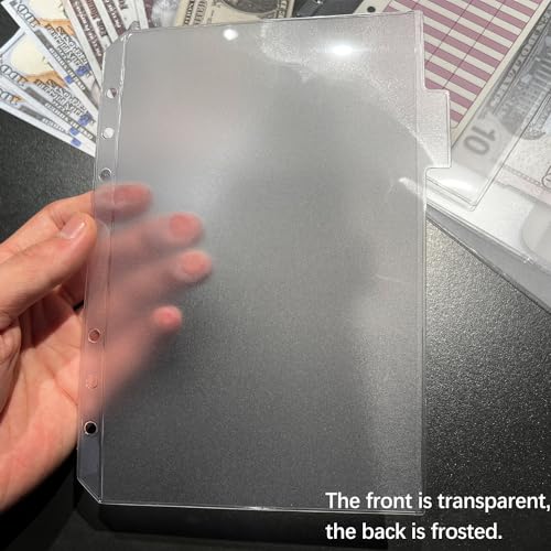 UMSICHT 12PCS A5 Binder Pockets with No Zippers, Zipless Budget Envelopes with Index Bits Design, A5 Binder Pouch for 6 Ring Binder, Money Folder Organizer,Clear PVC Savings Challenges Envelopes,12PCS - size: 12PCS A5 Pockets