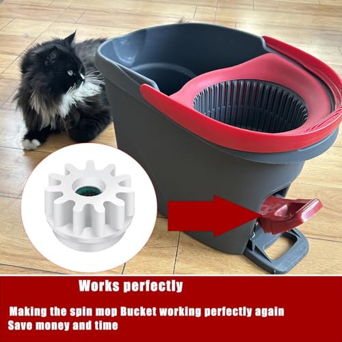 Spin Mop Bucket Gear Easy Mop Pedal Broom Bearing Gears Repair Compatible with Ocedar Vilida, One Way Clutch Bearing Bucket Gear Sprockets for 90% Rotation Mop Bucket (4PCS Gears)