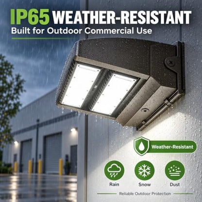 80W Rotatable LED Wall Pack Light, 10800LM 5000K, 100-277V, 0-10V Dimmable - color: 80W