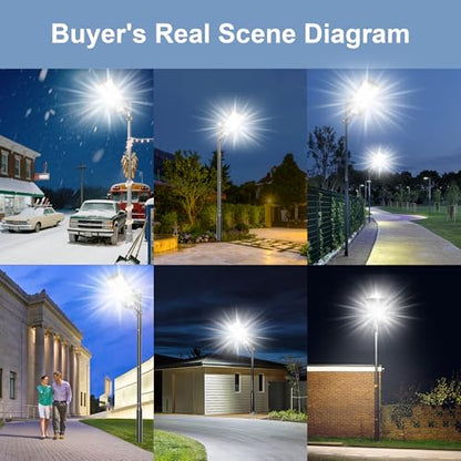 New 7000W Solar Street Light - Commercial Solar Lights Outdoor Waterproof, 200pcs High Brightness LEDs, Solar Parking Lot Lights Dusk to Dawn for Yard Garden with Motion Sensor - 4 Pack - size: L--4Pack