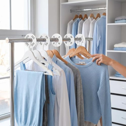 8Pcs White Closet Divider Round Clothing Rack Size Dividers