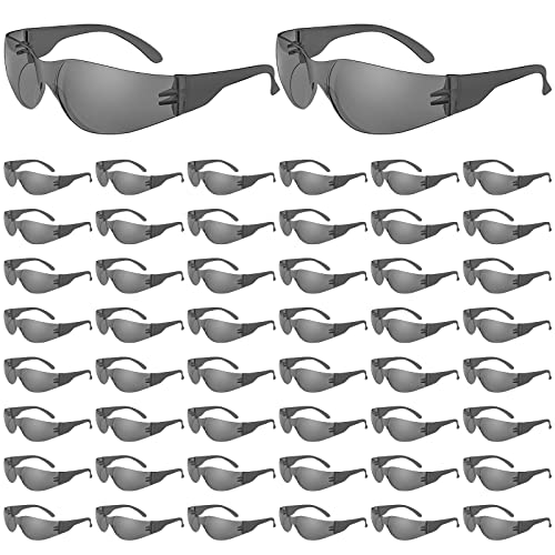 WFEANG 50 Pack Smoke Safety Glasses for Men Women, ANSI Z87.1 Work Glasses - color: 50grey
