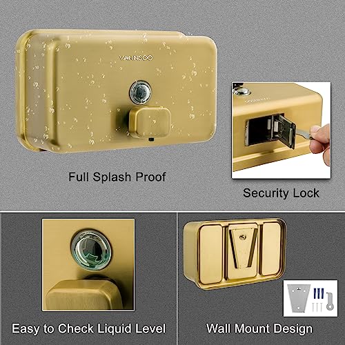 Wall Mounted Commercial Soap Dispenser Bathroom, Horizontal Gold - color: Horizontal Gold