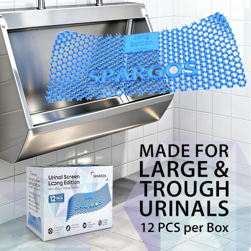 Spargos Trough Urinal Screen, 12 Pack Ocean Breeze Anti-Splash