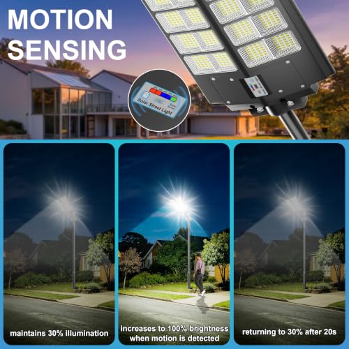 Solar Street Lights Outdoor Waterproof 9000W LED Solar Power Street Light Dusk to Dawn with Mention Sensor Flood Light Large Outdoor Solar Lights for Yard, Entryway Garage - size: L--2PCS