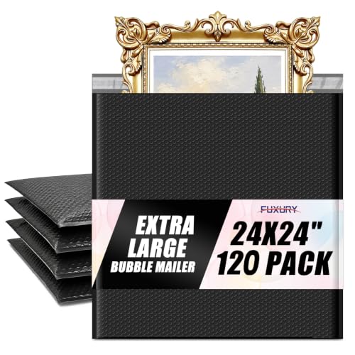 Fuxury Bubble Mailers 24x24" 120 Pack Black Extra Large Padded Envelopes - color: Black, size: 24x24" 120PC