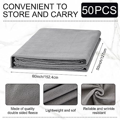 Macarrie 50 Pack Fleece Blankets Bulk,50 x 60 Inch Gray Soft Throw Blankets - color: Gray