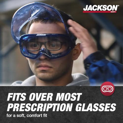 Jackson Safety GPL500 Clear Safety Goggles with Face Shield - ANSI Z87.1 - size: One Size, style: Clear Lens