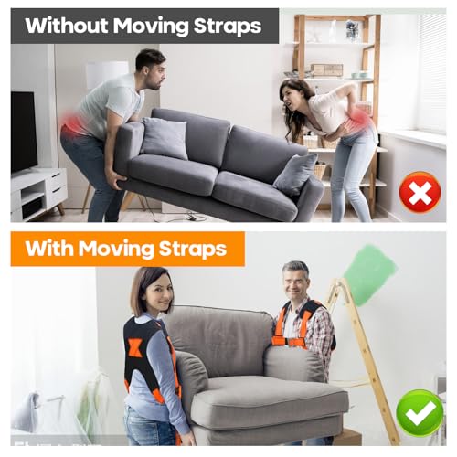 Moving Straps,2-Person Lifting & Moving System,Furniture Lifting Straps with Chest Buckle for Furniture,Mattresses,Appliances,Heavy Objects up to 1000lbs - style: 2-Person Lifting & Moving System