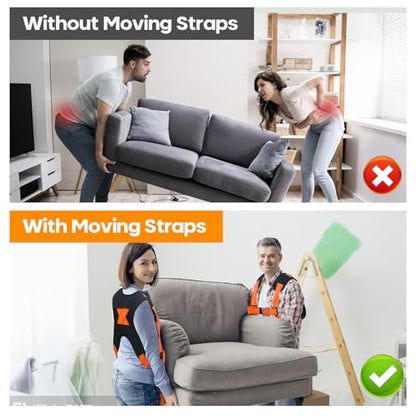 Moving Straps,2-Person Lifting & Moving System,Furniture Lifting Straps with Chest Buckle for Furniture,Mattresses,Appliances,Heavy Objects up to 1000lbs - style: 2-Person Lifting & Moving System
