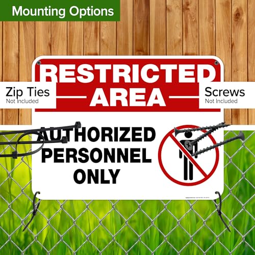 Restricted Area Authorized Personnel Only Sign, 18x24 Inches, 55 mil thick - size: 18x24 Polyethylene