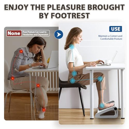 CasaZenith Foot Rest, Six Heights Adjustable Foot Rest Under Desk at Work - color: White