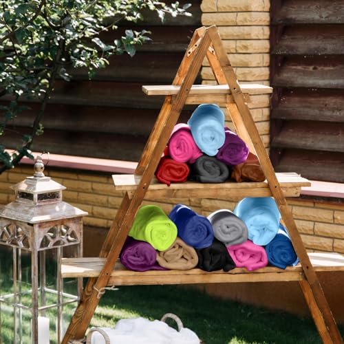 Kinlop 60 Packs Fleece Throw Blanket Bulk 60x50 Inch Soft Lightweight - color: Chic Color