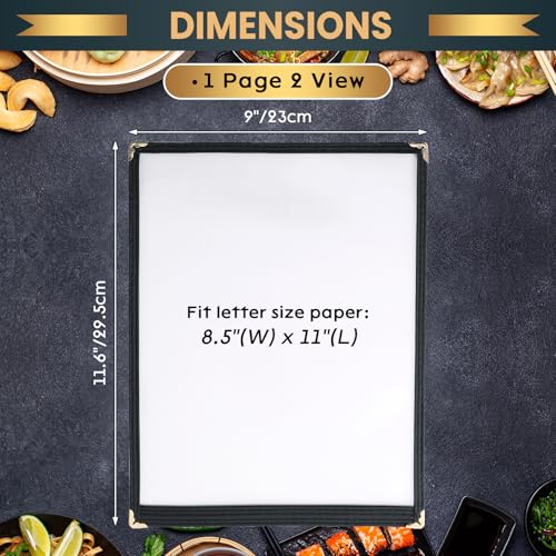 Menu Covers 8.5 x 11, 30 Pack Clear PVC Restaurant Sleeves - size: 8.5" x 11", 1 Page 2 View