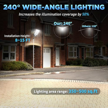 LANGY Solar Street Lights Outdoor 4 Pack, 30000LM 6500K Motion Sensor Dusk to Dawn, IP66 Waterproof LED Flood Security Lights with Remote Control for Parking Lot, Driveway, Garden, Yard - size: 4PACK 30000LM