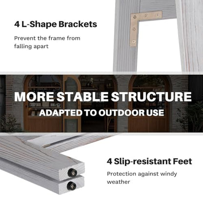 4 THOUGHT A-Frame Double-Sided Magnetic Chalkboard 40"x20", Grey - color: Grey