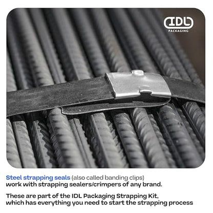 IDL Packaging 1-1/4" Closed (Push) Seals for Steel Strapping, Pack of 250 - color: Closed (Push), size: 1 1/4"