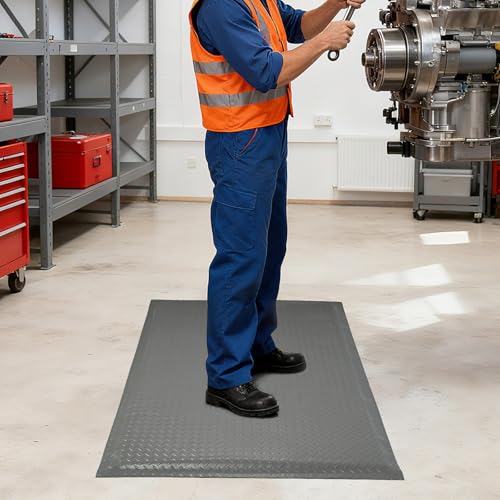 Anti Fatigue Mats Industrial 2' x 3' 15/16" Extra Thick Ergonomic Standing Mat Commercial Heavy Duty Diamond Plate Shop Floor Mat Helps Relieve Back and Leg Soreness - size: 2' x 3'