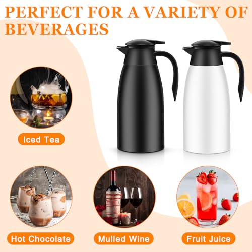 Norme 2 Pcs Thermal Coffee Carafe Creamer, Black, White, 68 oz - color: Black/White, size: 68 oz