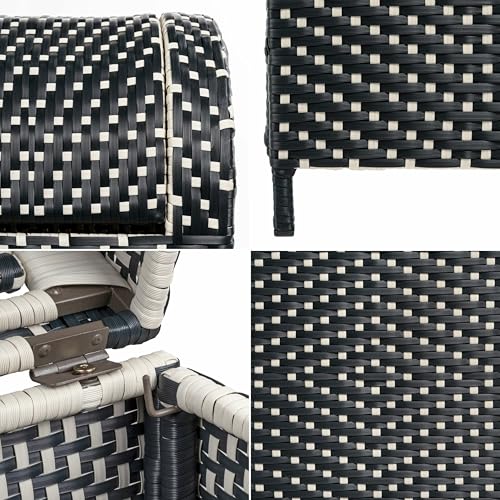 happimess Darla 24 Gal Outdoor Trash Can Swing Top, Dark Navy/White - color: Dark Navy/White, size: 24 Gallons