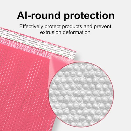 Koja Extra Thick Padded Bubble Mailers, 5x8.6 in, 50-Pack, pink - color: Pink, size: 5 x 8.6" 50-Pack