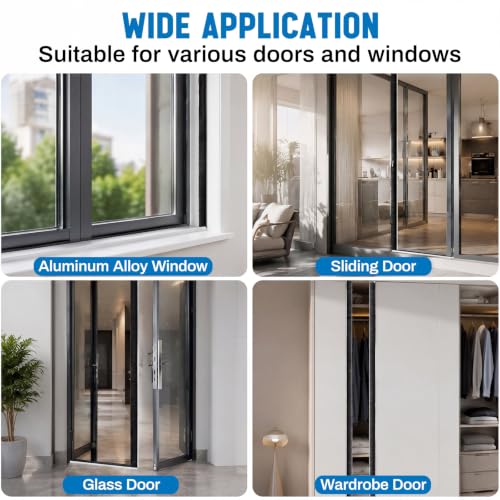 Pushglossy 4 Pcs 48inch Commercial Door Astragal Seal with Weatherstripping - size: 48 Inch
