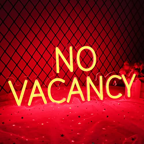 NO VACANCY Neon Signs for Wall Decor Neon Lights for Bedroom Led Business Signs Suitable for Hotels Christmas Birthday Party Unique Gift for Lover, 5V Power Adapter, 16 * 7.3 Inch(Red) - color: NO VACANCY