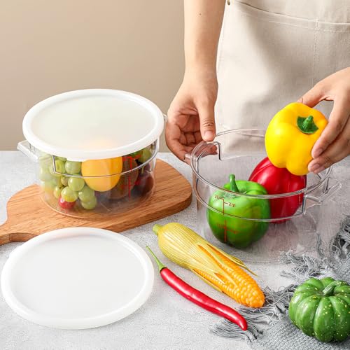 Ziliny 1 Pcs 2 Qt Dough Proofing Container with Lid and Red Scale, White - color: White, size: 2 Qt