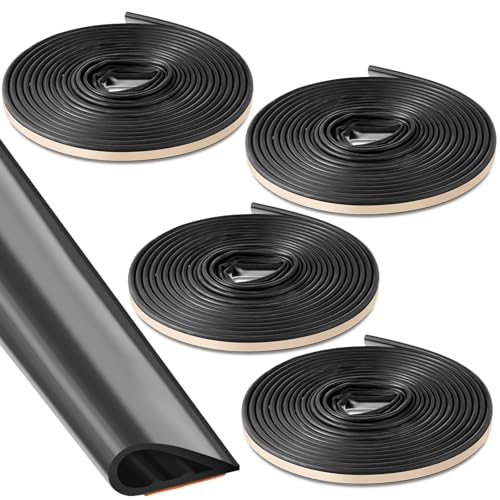 4 Pcs Adhesive Fire/Smoke Door Gasket Seal, 0.5" W X 0.25" H X 18' L, Black - color: Black, size: 0.5" W X 0.25" H X 18' L