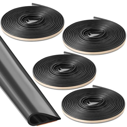 4 Pcs Adhesive Fire/Smoke Door Gasket Seal, 0.5" W X 0.25" H X 18' L, Black - color: Black, size: 0.5" W X 0.25" H X 18' L