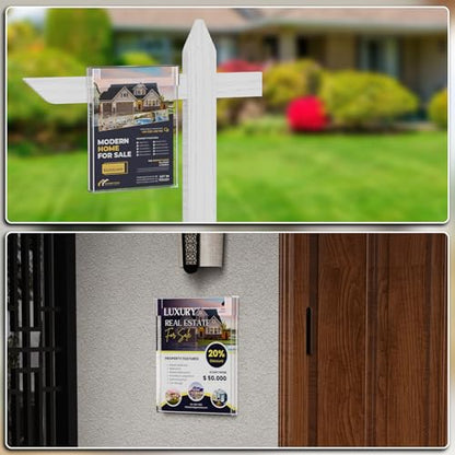 Outdoor Permit Brochure Box，Real Estate Flyer Box Waterproof with Lid-Take One Document Holder Can Hold 180, 8.5 x 11 Documents, Flyers & Brochures or Other Outdoor Marketing Needs