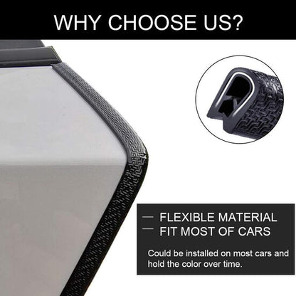 Winunite 32.8ft (10m) No Glue Car Door Edge Guards Black - color: black, size: 32.8 ft