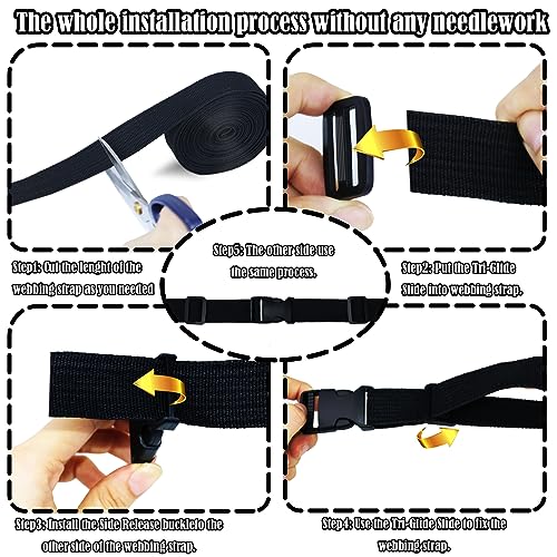 1 Inch Buckles and Straps Kit, 6 Buckles and 6 Yards Nylon Webbing Straps. - color: 1 Inch Buckles Straps