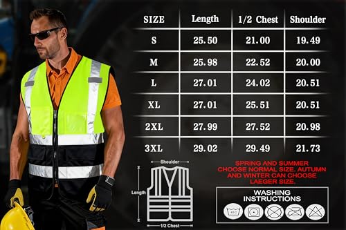 FATONE Hi Vis Safety Vest for Men with Reflective Strips, Class 2 High Visibility Vest with Pockets for Construction, Traffic, Warehouse, Security, Volunteer, 5 Pack Black Bottom Yellow, 2XL - color: Yellow-black, size: XX-Large