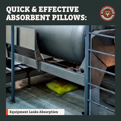 Universal Absorbent Pillows Hazmat - 9"x15" Water & Oil Absorbent Pillows for Spill Kits, Hydrocarbon & Oil Spill Containment, Flood Cleanup, Spill Containment (8 Per Box) - size: 9" x 15"