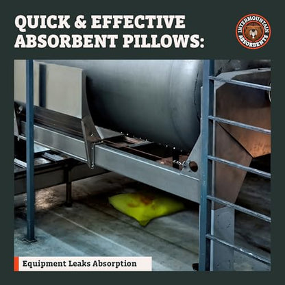Universal Absorbent Pillows Hazmat - 9"x15" Water & Oil Absorbent Pillows for Spill Kits, Hydrocarbon & Oil Spill Containment, Flood Cleanup, Spill Containment (8 Per Box) - size: 9" x 15"