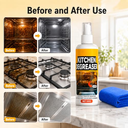 BBQ Grill Cleaner Spray,Fast-Acting BBQ Grill Cleaning Spray for Outdoor,Heavy Duty Degreaser,Grill Degreaser For Outdoor Grill,Outdoor Use（ 2PCS