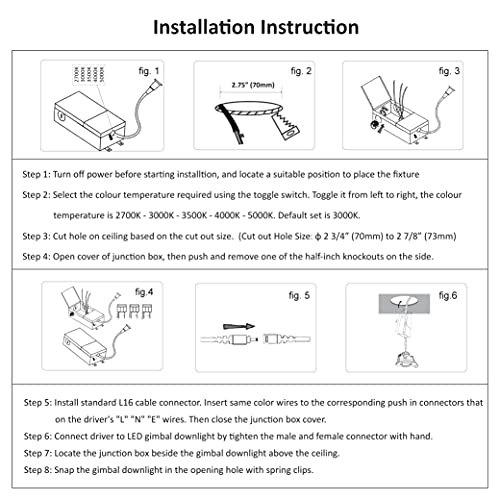 POPANU 4 Inch LED Recessed Lights 6 Pack, Adjustable Gimbal Downlight,White - color: White, size: 4 Inch