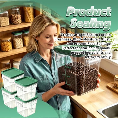 4 Pack 8QT Commercial Clear Food Storage Containers with Lid, NSF - color: Green, size: 8Qt-4 Pack