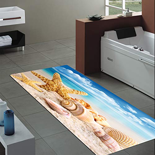 LYFANS Floor Mat, 47x18 inches, Conch Beach Theme - color: Multi13, size: 47x18 inches
