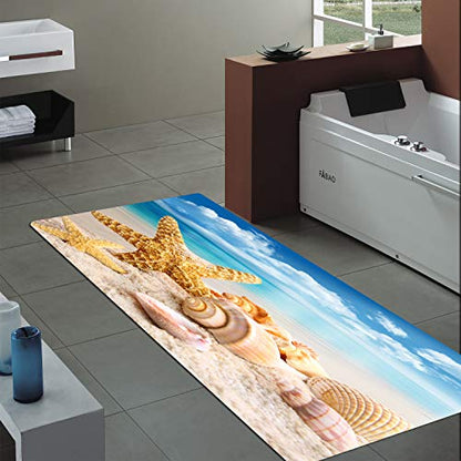 LYFANS Floor Mat, 47x18 inches, Conch Beach Theme - color: Multi13, size: 47x18 inches