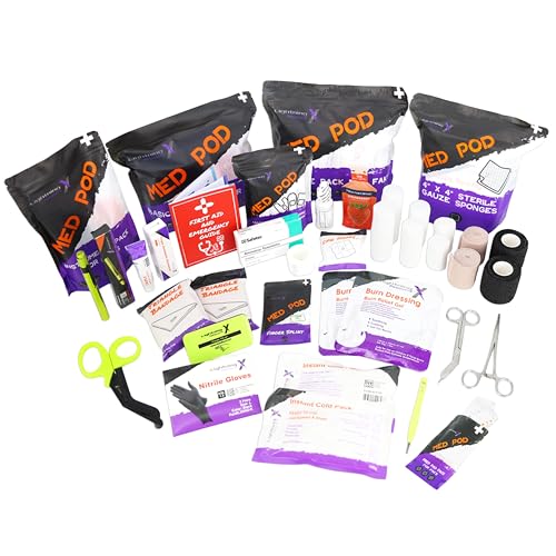 Lightning X Small Medic First Responder EMT Trauma Bag Stocked First Aid Trauma Fill Kit A Stealth Black - color: Stealth Black