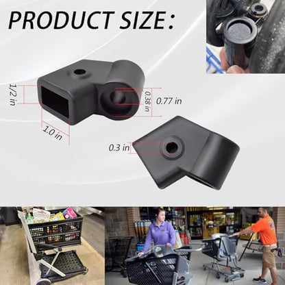 2Pcs Shopping Cart Wheel Coupling,Black,Deformation Resistance