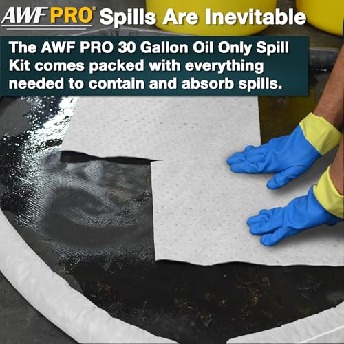 AWF PRO 30 Gallon Oil Only Spill Kit, 81 Pieces - size: Oil Only Spill Kit