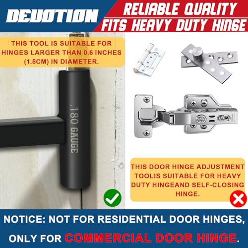 Door Hinge Adjustment Tool for .134 and .180 Gauge Commercial Hinge Bender, Double Head Long Handle Door Alignment Tool, Heavy Weight Door Adjustment Bender