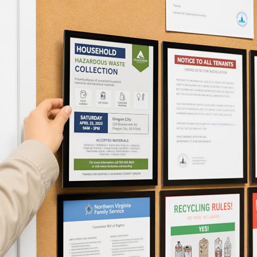 Acrylic Sign Holder 8.5 x 11 Wall Mount, Magnetic Sign Holder, Black - color: Black, size: 20 Pack 8.5" x 11"