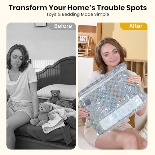 Vacuum Storage Bags with Pump, 12PCS Space Saver Bags for Clothing Travel - size: 12 Combo Travel Size