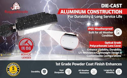 RuggedGrade 200W Kivo Series LED Flood & Area, Security Lighting - color: Black - 5000K, size: 200W–Flood Mount–Kivo